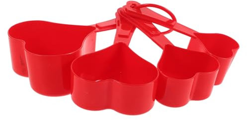 Amosfun 1 juego de cucharas medidoras de corazón, cucharas de plástico para hornear con precisión, diseño en forma de lavavajillas para todos los ingredientes para chefs caseros y ocasiones especiales