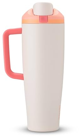 Owala FreeSip Tumbler - Stainless Steel-40-oz.-Orange/Tan(Sparkling Sherbet)