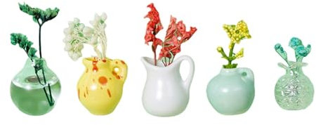 Elegant Hanging Mini Ceramic Vase Refrigerator Magnets, Flower Pots Wall Mounted Fridge Magnet (5PCS-C) (Clear, 3cm)