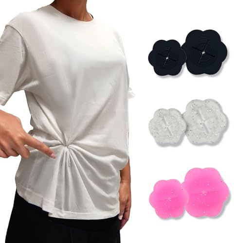 6 tück Cinch Clips für Damenkleidung, Versteckter Taillenclip für Hemden zur Anpassung von Passform und Stil, Silikon Taillenklemme für Kleider, T-Shirts, Blusen, Modeaccessoire für Damen