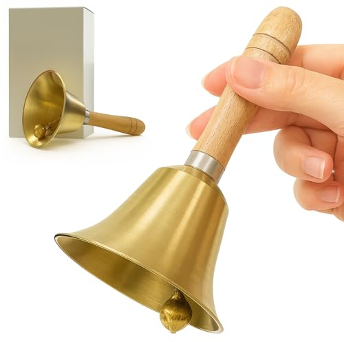Bellanova Campana de Mano con Mango Madera 15 cm, Ø 8 cm