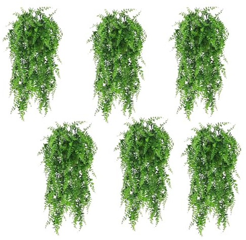 Hsyadazi 6 plantas artificiales colgantes | 80 cm de largo artificial de hierba persa como decoración de ventanas y balcones para interior y exterior
