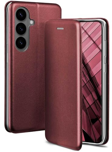 ONEFLOW Business Case für Samsung Galaxy S26 Handyhülle klappbar mit Standfunktion, Klapphülle Flipcase Cover Dünn, PU Leder Hülle mit Kartenfach, 360 Grad Schutzhülle, Weinrot