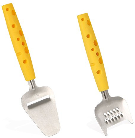 BOSKA Käse-Set Cheesy 2-teilig, Edelstahl, Gelb/Silber, cm, 20 x 13 x 2 cm, 2 Einheiten