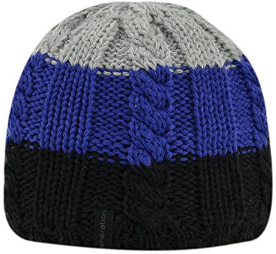 d-generation Döll Jungen Mütze Topfmütze Strick, Gestreift, Gr. Medium (Herstellergröße: 53), Schwarz (Caviar 1010)
