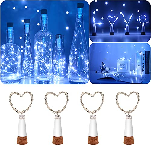 KOBWA Lumières Bouchon Vin, Fil Cuivre 15 LED USB Rechargeables, 59 Pouces – DIY Déco Bouteille, Fêtes Mariages, Maison Extérieur/Jardin Noël