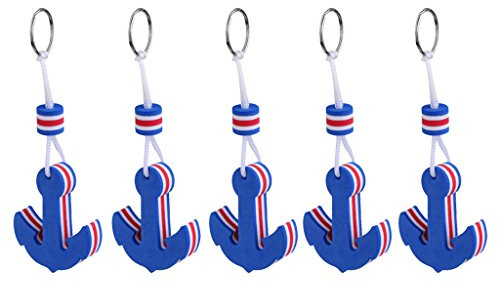 perfk 5er Set Schwimmende Schlüsselanhänger Anhänger mit Schlüsselring Schlüsselbund Schlüsselband Bootsport Schwimmen Kanu