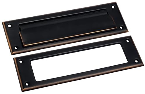 QCAA Briefschlitz aus massivem Messing, mit massivem Messing-Innenrahmen, 33 x 9,2 cm, venezianische Bronze, 1 Packung, hergestellt in Taiwan