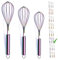 Berglander Batidora de acero inoxidable, paquete de 3 batidos de 8 , 10, 12 , batidor de arco iris de titanio, batidor de colores, batidor, batidor de alambre, batidor de cocina (paquete de 3)