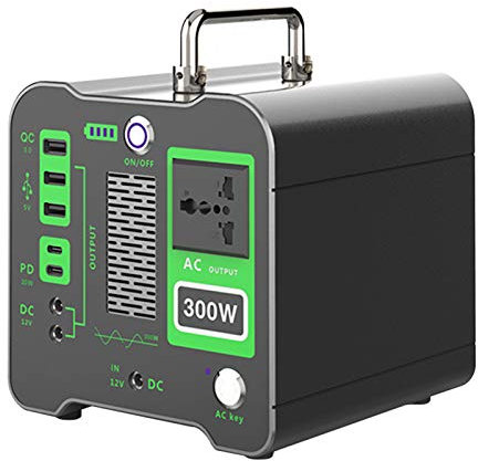 HJGHY Tragbare Wechselstrom-Powerbank, 300 W 320 Wh Reiner Sinus-Kraftwerksgenerator Mit Wechselstromsteckdose 19 V DC USB Generator für Camping im Freien CPAP-Notfall,220V