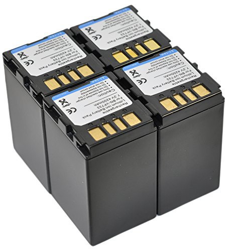 BTBAI Compatible 4x bn-vf733 Battery+Charger AC Dual for bn-vf704 bn-vf733 vf707u vf714 vf714u vf714 gr-d340ek gz-mg20 mg20ek mg21 mg21ek mg26ek mg36ek mg37u mg70 digital camera video camcorder