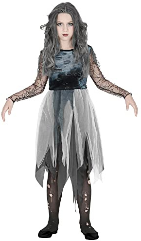 W WIDMANN MILANO Party Fashion - Kinderkostüm Geist, Kleid mit Tüllrock, Gespenst, Halloween