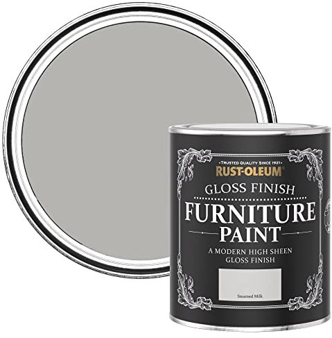 Rust-Oleum Off White Furniture Paint in Gloss Finish - Steamed Milk 750ml