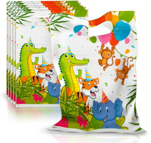 Procos - Party Loot Bags Tiere Jungle Balloons Geschenktüten Süßigkeiten, 6 Stück, 93888