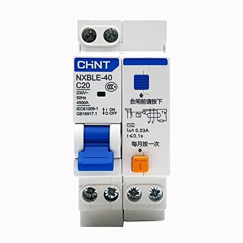 YZWHKJ Salvavita Riarmo Automatico 1P + N. Interruttore di Protezione da Perdita 23 0V 10A 16A 20A 25A 32A 40A Interruttore di Corrente residua Differenziale Riarmo Automatico (Rated Current : 25A)