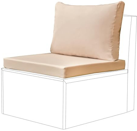 Gardenista Outdoor-Sitzpolsterauflagen für Rattanmöbel | Wasserbeständige Terrassenpolsterung | Bequeme und leichte Gartenmöbelpolster | Weich und langlebig (75x75x6cm (Seat Pad), Stein)