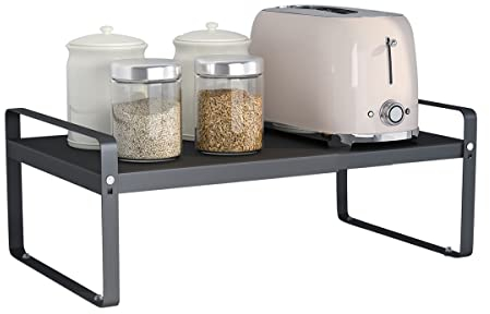 Redwestmelon Kitchen Adjustable Layered Shelf Microwave Oven Rack Countertop Freestanding Spice Rack Cupboard Bowl Dish Storage Holder Bedroom Organiser Stand