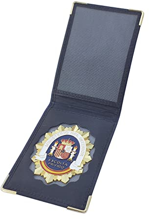 Tiendas LGP - Cartera Portaplaca de Piel, EL Potro – Escolta Privado, Color Negro, 10,5 x 7,5 cm