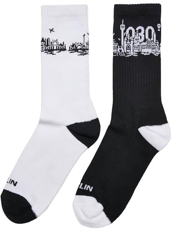 Mister Tee Unisex Socken Major City 030 Socks 2-Pack black/white 47-50