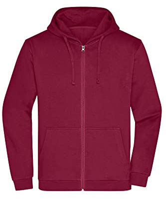 James & Nicholson Herren Basic Kapuzen-Sweatjacke - Klassische Sweatjacke mit Kapuze und Kordelzug