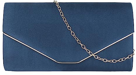 Meliyya Damen Samt Clutch Bag Abendtasche Unterarmtasche Hochzeit Tasche Elegante Umschlag Crossbody Schultertasche kleine Umhängetasche, Dunkelblau