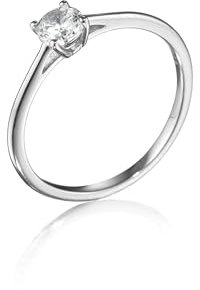 inSCINTILLE Zirkonia Solitär Ring Silber 925 Damen, Verlobungsring mit Geschenkbox (Silber, 18)