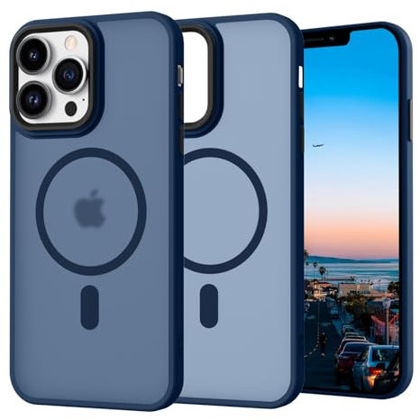 SupVict iPhone 11 Pro Max Case Magnetic, Phone Case iPhone 11 Pro Max Compatible with Magsafe Translucent Matte Back, Anti-Yellow Military Grade Protective Cover for iPhone 11 Pro Max Dark Blue