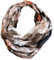 J26 Streifen Seide Glitzer Gold Fäden Sommer Frühling Loop Verlauf Regenbogen Rainbow Silk Uni Rundschal Schlauchschal Stola Schal leicht (Blumen Braun)