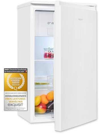 Exquisit Kühlschrank mit Gefrierfach, 82 Liter, Freistehend, Kompakt, 3-Sterne, KS5117-3-010E weiss