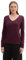 TOM TAILOR Damen Basic Strickpullover mit V-Ausschnitt, 35796 - Blackberry, XXXL