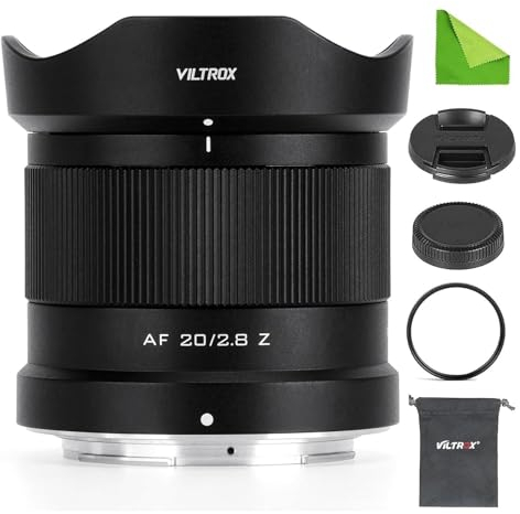 VILTROX Obiettivo 20 mm F2.8 f/2.8 Z-Mount, Full Frame grandangolare Prime Auto Focus Lens per fotocamere Nikon Z-Mount ZF Z8 Z9 Z6 Z7 Z6II Z7II Z5 Z5II ZFC Z30