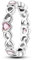 NARMO Ringe für Frauen Mädchen 925 Sterling Silber Ring Stapelbarer Ring Rosa Herzen Ewige Liebe Ringe Größe 54mm