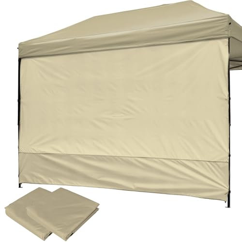 Anyoupin 25,4 x 25,4 cm Baldachin-Seitenwände, Vordach, Zeltwände für 25,4 x 25,4 cm, Pop-Up-Baldachin, nur 2 Seitenwände, Beige
