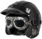 Leder-Jethelm Vintage-Motorradhelm Open Face Leder-Helm Winddichter Motorrad Roller Helm, Mit Brille, ECE Genehmigt Jethelm Für Damen Und Herren 10,XL