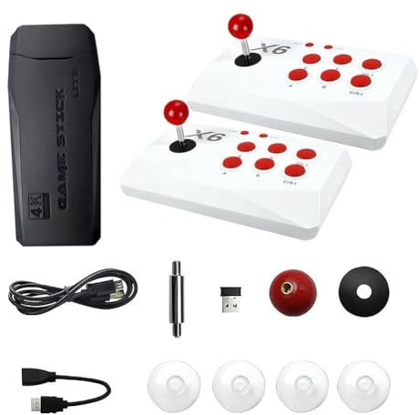 Fiorky M8-X6 Arcade Video Wireless Game Console with Arcade Joystick Built-in 20000+ Games 32/64/128G for ATARI/GBA/PS1