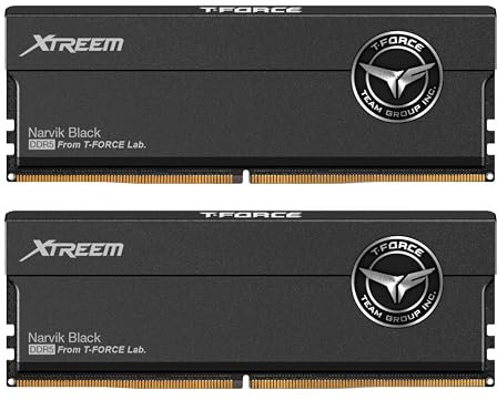 TEAMGROUP T-Force XTREEM DDR5 Ram 32GB (2x16GB) 6400MHz PC5 51200 CL32 A-DIE Desktop Memory Module Ram for Intel XMP 3.0 & AMD Expo Compatible Black FFXD532G6400HC32ADC01