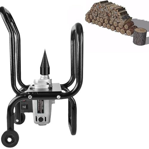 LBMED Partidor Troncos Eléctrico, Máquina Portátil para Partir Leña con Rueda Transporte Y Marco Protector,rotación hacia Adelante/hacia Atrás Y Reinicio Automático,diámetro Corte 20cm,Seguro Rápido