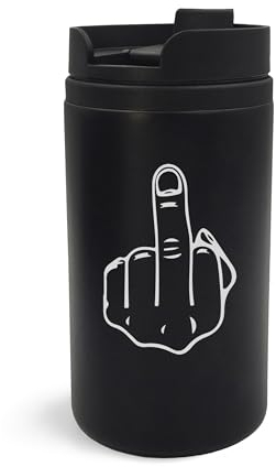 Middle Finger, Tazza da viaggio, Arte Incisa, Isolata