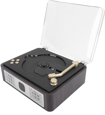Retro CD Player, Bluetooth Vintage CD Player mit Zwei HiFi Sound Lautsprechern, Desktop CD Player, Unterstützt SPDIF USB AUX, Wiederaufladbarer Akku, Nostalgische CD Player in
