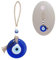 Ceeyoll Occhio Turco Amuleto,Vetro Evil Eye Ciondolo Amuleto, Amuleto da Parete con Occhio Blu Turco,Ciondolo Occhio di Allah,portafortuna per auto,Adatto per la decorazione di borse e valigie.
