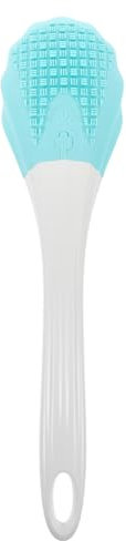 DRESSOOS 1pezzi Spazzola Elettrica Per Doccia Lungo Scrubber Per Schiena Silicone Per e Donne Strumento Multifunzionale Blu