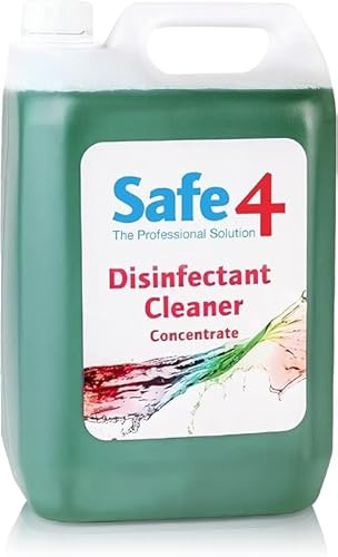 Safe4 Professional Disinfectant Concentrate - Enhanced Formulation,UK Manufactured,for Effective Virus & Bacteria Protection in Professional & Animal Care Settings (5L, Apple) | Enhanced UK formula for professional virus & bacteria protection. Safe and trusted for animal care & veterinary settings.