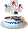 Xsstarmi 1 Packung Tortendeko Eishockey Geburtstag Tortenaufsatz Glitzer Hockeyspieler Kuchen Topper für Ice Hockey Spieler Geburtstag Jubiläum Zubehör für Party Kuchen Dekorationen Silber