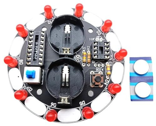 Jrifedptry Lucky Turntable LED Light DIY Electronic Kit Welding Project Training Module DIY Kit for Learning Training,Finished