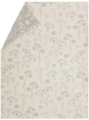 David Fussenegger Wohndecke Jade 'floral' 150 x 200 cm Filz - Hellgrau