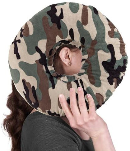CYMNER Piercing Kissen mit Loch,Donut für Seitenschläfer Piercing Kissen Ohr，das Schmerzen lindert und bei schlafenden ohrläppchen entzündung dämpft (Green Camouflage)