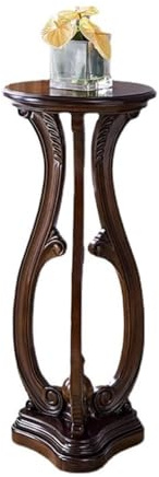 ZZlei2yu-12 Sockel für Skulpturen Walnussfarbener Vintage-Blumenständer im Landhausstil, Blumenständer aus Holz for den Innenbereich Sockel
