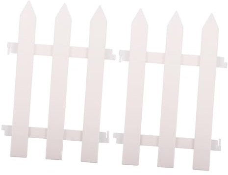 UPKOCH 2 Pièces Lot de Clôtures Plastiques Blanches Renforcées Bordure de Jardin Extérieure Piquets Effilés Protection et Décoration pour Pelouse et Espace