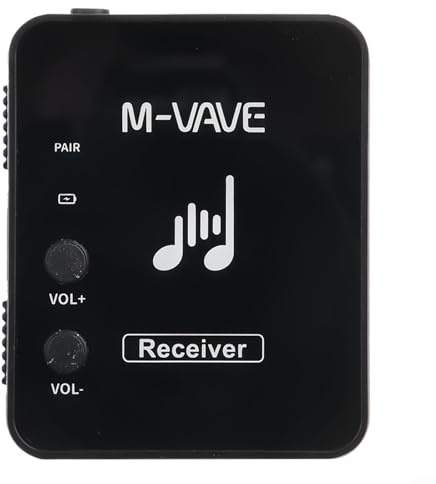 2.4G Wireless In Ear Monitor System with Transmitter and Receiver, Rechargeable audios Belt Pack for Musicians, Sound, 30m Range, Low Latency, Volume controls, (1 pcs receiver)