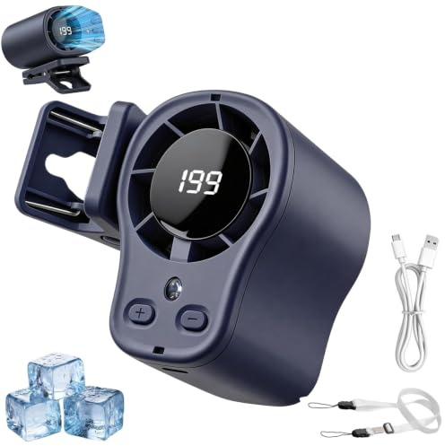 Natwo Car Clip On Air Conditioner Fan With Display,360° Rotation &199 Speeds Car Cooling Fan,Hands-Free Clip On Fan,Semi-Cooling Technology,Usb Rechargeable Personal Fan For Cars Work Camping (Gray)